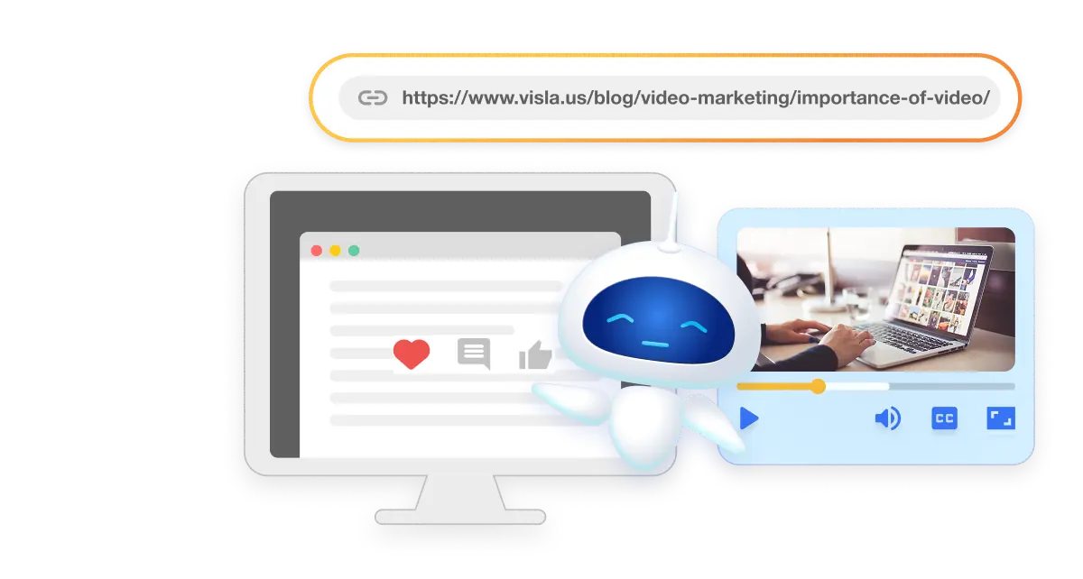 Audio to video sharing options let you download, copy link, or embed your final video directly into your site.